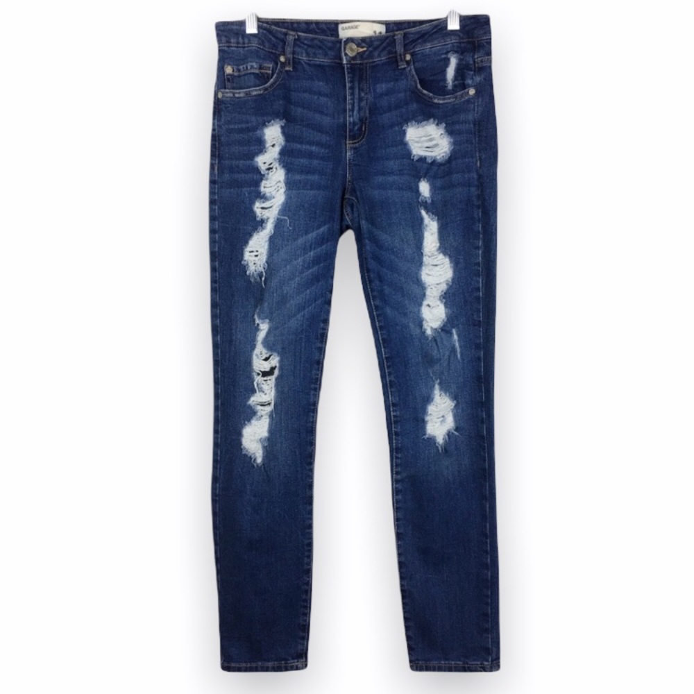 Garage Womens Juniors Size 11‎ Distressed Destroyed Thrashed Super Skinny Jeans